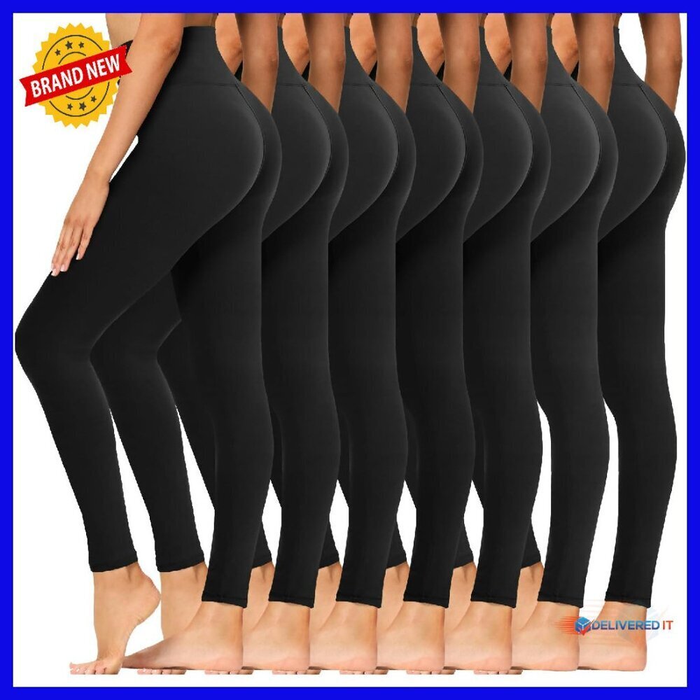 High Waisted Tummy Control Yoga Pants - 7 Pack Leggings for Women